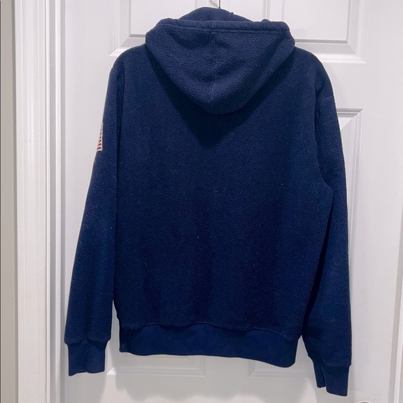 POLO Ralph Lauren Hoodie Fleece PULLOVER USA FLAG PATCH NAVY BLUE
RED logo - Picture 8 of 9